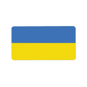Ukraine Flag, Ukrainian Slava Ukraini Слава Україн Label