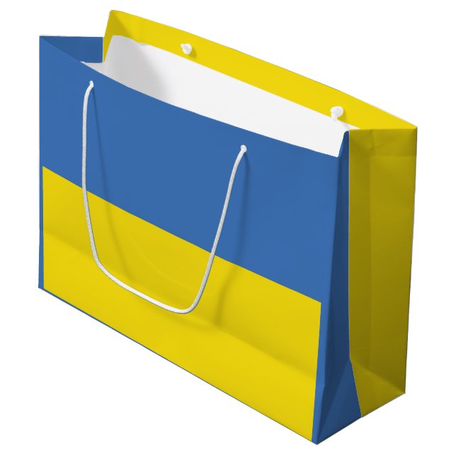 Ukraine Flag, Ukrainian Slava Ukraini Слава Україн Large Gift Bag (Front Angled)