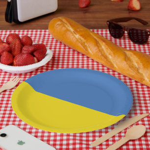 Ukraine Flag, Ukrainian Slava Ukraini Слава Україн Paper Plate
