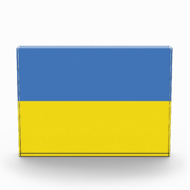 Ukraine Flag, Ukrainian Slava Ukraini Слава Україн Photo Block (Front)