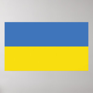 Ukraine Flag, Ukrainian Slava Ukraini Слава Україн Poster