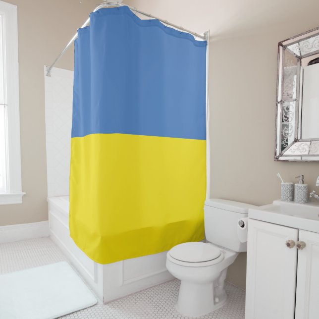 Ukraine Flag, Ukrainian Slava Ukraini Слава Україн Shower Curtain (In Situ)