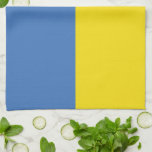 Ukraine Flag, Ukrainian Slava Ukraini Слава Україн Tea Towel<br><div class="desc">The colours of Ukraine's flag, blue and yellow, have flown for centuries over a land rich in history and spirit. Blue represents the vast Ukrainian sky, while yellow symbolises the golden wheat fields that stretch across its fertile plains. This simple yet powerful symbol has become a beacon of hope and...</div>