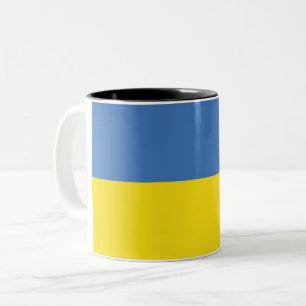 Ukraine Flag, Ukrainian Slava Ukraini Слава Україн Two-Tone Coffee Mug