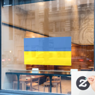 Ukraine Flag, Ukrainian Slava Ukraini Слава Україн Window Cling