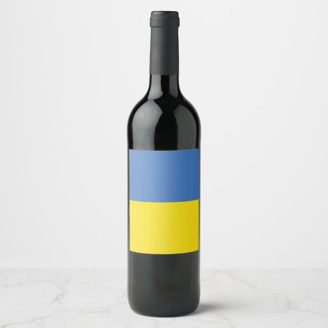 Ukraine Flag, Ukrainian Slava Ukraini Слава Україн Wine Label (Front)