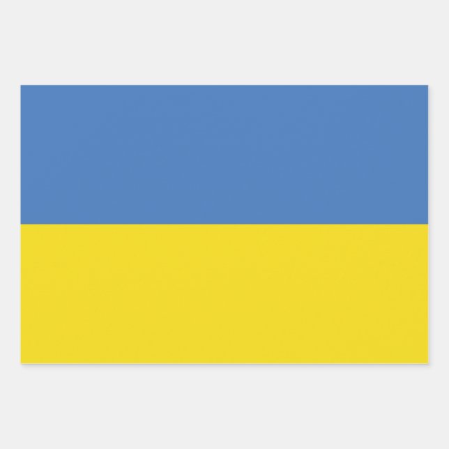 Ukraine Flag, Ukrainian Slava Ukraini Слава Україн Wrapping Paper Sheet (Front)