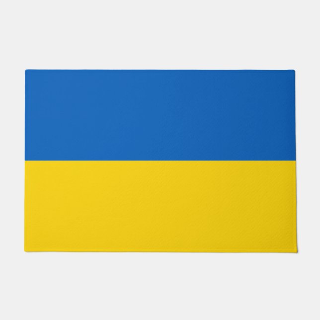 Ukraine Flag Ukrainian Support Blue Yellow Doormat (Front)