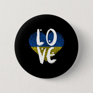 Ukraine Flag Ukrainian Ukraine Pride Heart 1  6 Cm Round Badge