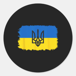 Ukraine Flag Ukrainian Ukraine Pride Heart 4 Classic Round Sticker