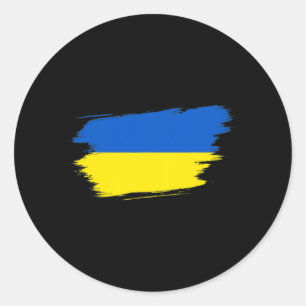 Ukraine Flag Ukrainian Ukraine Pride Heart Classic Round Sticker