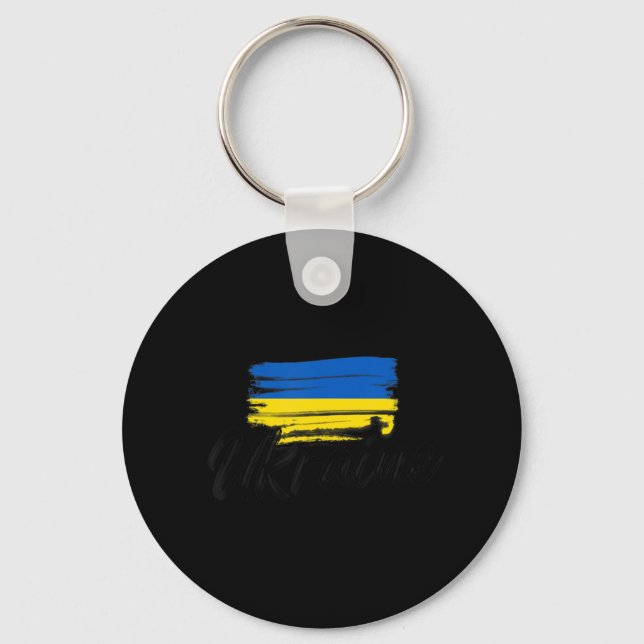 Ukraine Flag Ukrainian Ukraine Pride Heart  Key Ring (Front)