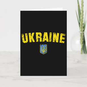 Ukraine Flag Vintage Men Women Kids Ukraine 2 Card