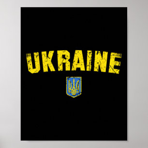 Ukraine Flag Vintage Men Women Kids Ukraine 2 Poster