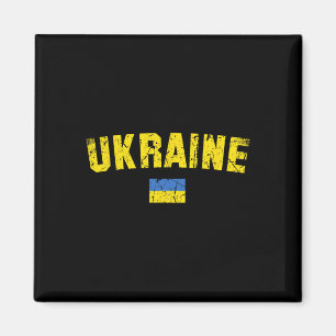 Ukraine Flag Vintage Men Women Kids Ukraine 4 Magnet