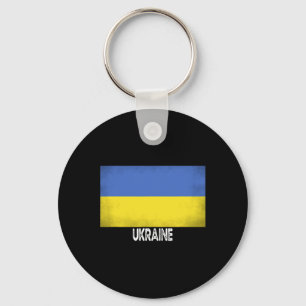 Ukraine Flag Vintage Pride In My Dna Europe Men Wo Key Ring