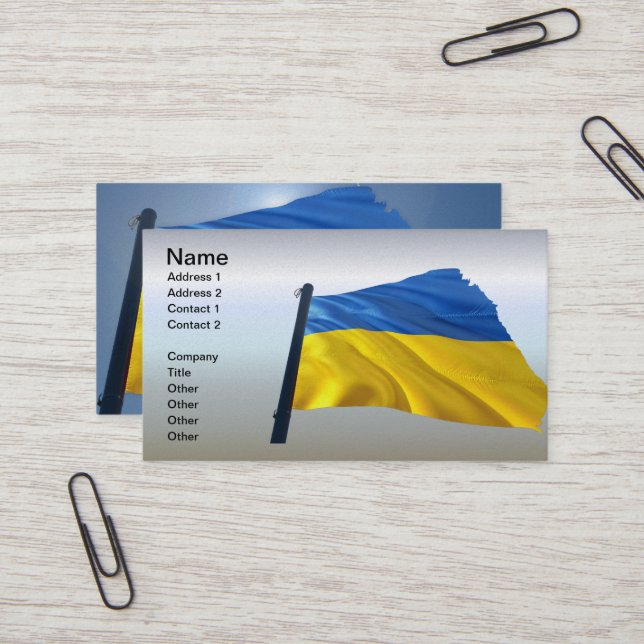 Ukraine Flag - War, Politics, Suffering Business Card (Front/Back In Situ)