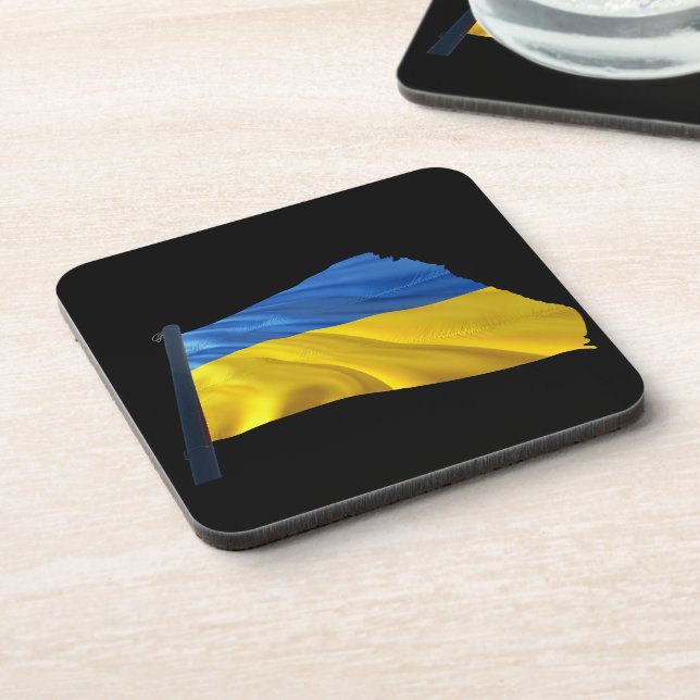 Ukraine Flag - War, Politics, Suffering Coaster (Left Side)