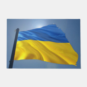 Ukraine Flag - War, Politics, Suffering Floor Mat