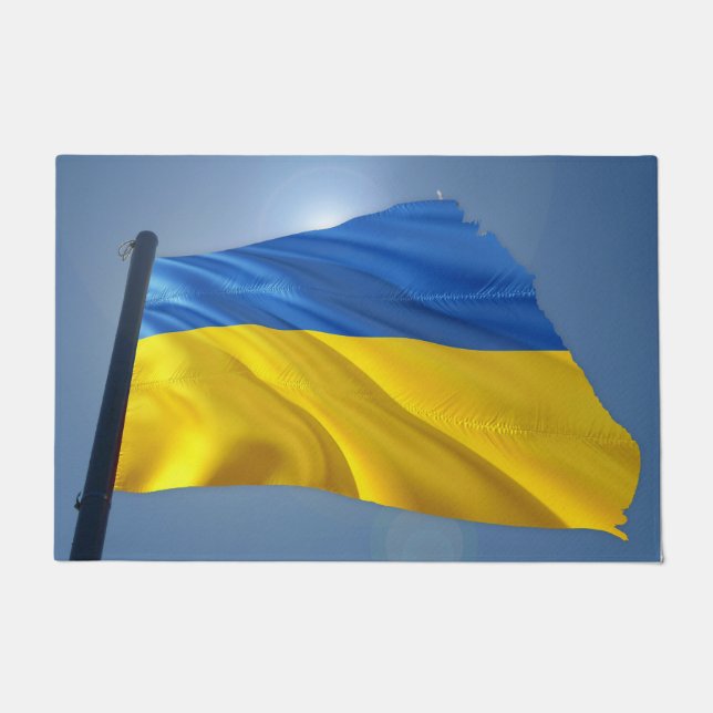 Ukraine Flag - War, Politics, Suffering Floor Mat (Front)