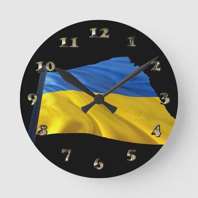 Ukraine Flag - War, Politics, Suffering Round Clock (Front)