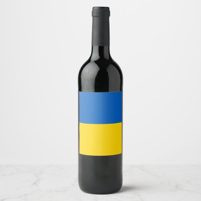 Ukraine Flag Wine Label (Front)