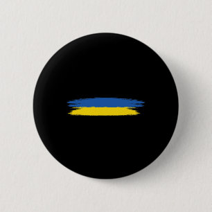 Ukraine Flag With Colours Blue And Yellow No War P 6 Cm Round Badge