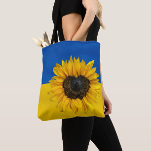 Ukraine Flag With Heart Sunflower Tote Bag