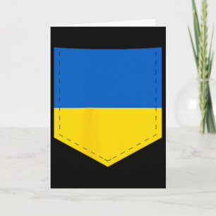 Ukraine Flag With Printed Ukrainian Flag Pocket  Card