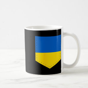Ukraine Flag With Printed Ukrainian Flag Pocket Coffee Mug