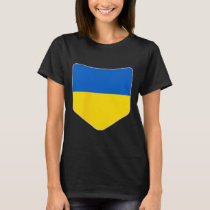 Ukraine Flag With Printed Ukrainian Flag Pocket T-Shirt