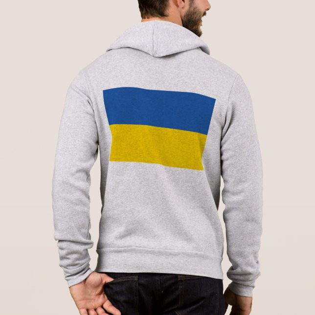 Ukraine-Flag-with-Trident Hoodie (Back)