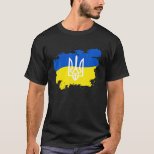 Ukraine Flag With Vintage Ukrainian National Color T-Shirt