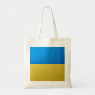 Ukraine flag yellow blue geometric pattern mesh tote bag