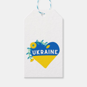 Ukraine Flower Heart Square  Gift Tags