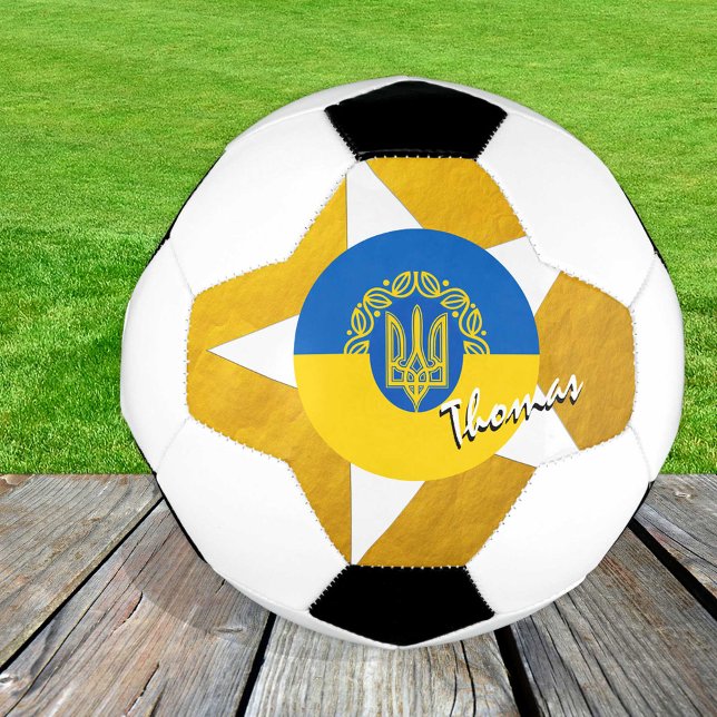 Ukraine Football & Gold Ukrainian Flag (Creator Uploaded)