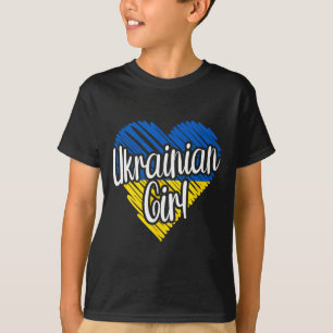 Ukraine For Girl Ukrainian Heart Flag For Women Uk T-Shirt