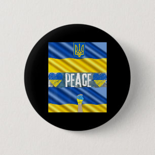 Ukraine for Peace Stand Up for Ukraine  Stop the W 6 Cm Round Badge