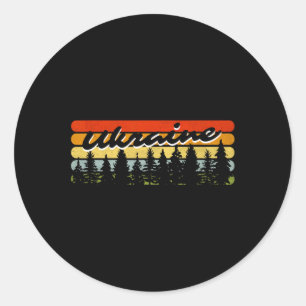 Ukraine Forest Sunset Trees Cabin Vacation Souveni Classic Round Sticker