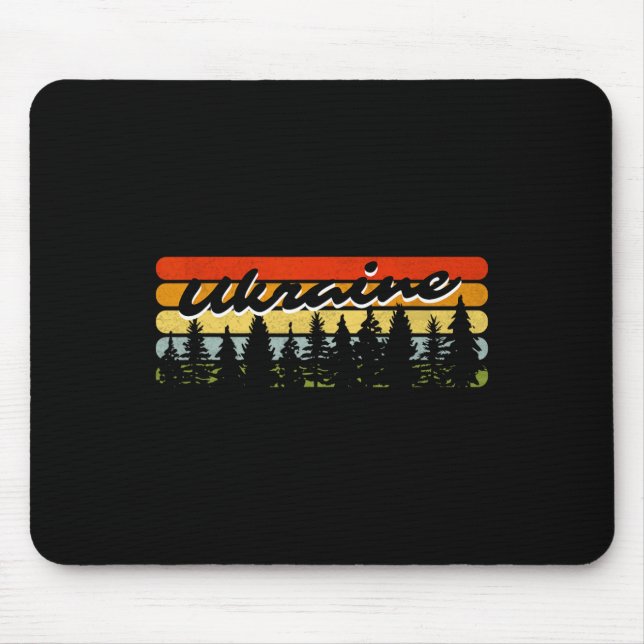 Ukraine Forest Sunset Trees Cabin Vacation Souveni Mouse Mat (Front)