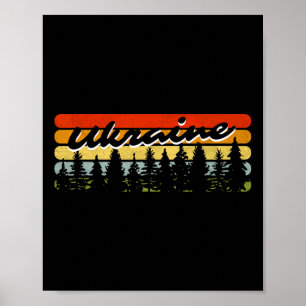 Ukraine Forest Sunset Trees Cabin Vacation Souveni Poster