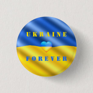 Ukraine Forever - Support - Flag - Peace - Freedom 3 Cm Round Badge