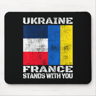 Ukraine France Stands With You French Support Flag Mouse Mat