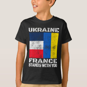 Ukraine France Stands With You French Support Flag T-Shirt