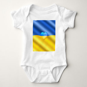 Ukraine Freedom Heart Ukrainian Flag Baby Bodysuit