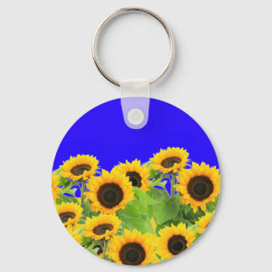 Ukraine Freedom Peace - Ukrainian Flag Sunflowers  Key Ring