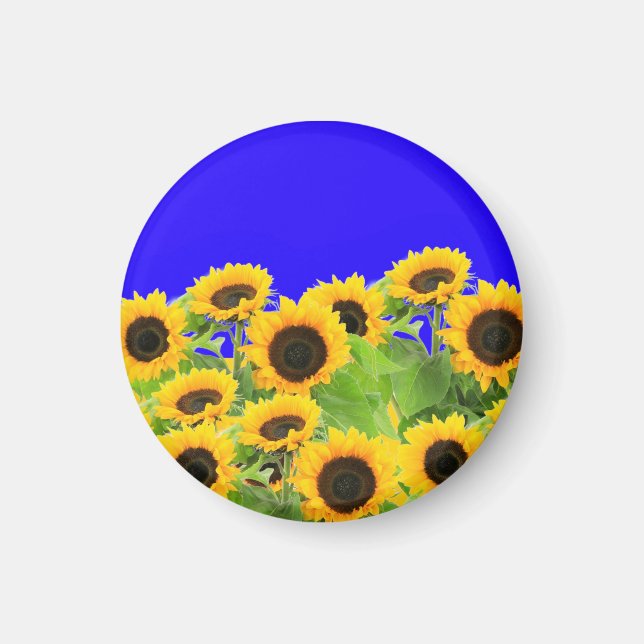 Ukraine Freedom Peace - Ukrainian Flag Sunflowers  Magnet (Front)