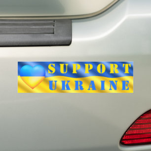 Ukraine - Freedom Support - Peace - Ukrainian Flag Bumper Sticker