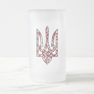 Ukraine Frosted Glass Beer Mug