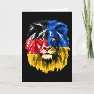 Ukraine Germany Flag Lion Deutschland Ukrainian Fl Card